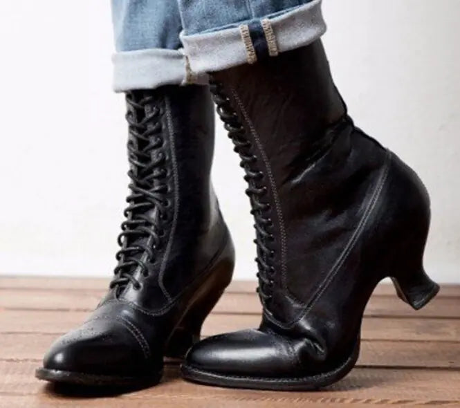 Lace Noir Victorian Boots